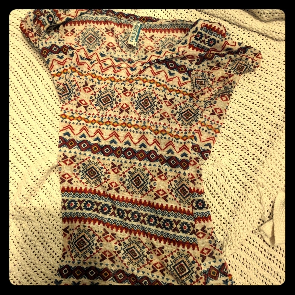 Wallflower Aztec pattern boho Bestie tee